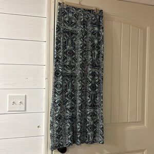 Black, white & light blue maxi skirt